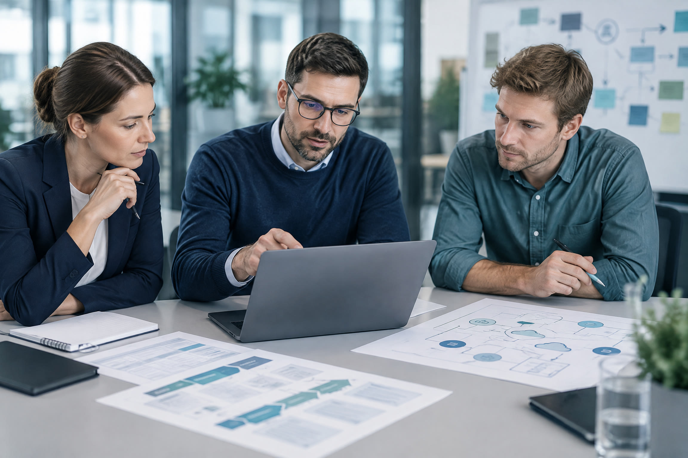 Fach- und IT-Verantwortliche stimmen einen Modul-Rollout und Migrationsprozess ab.